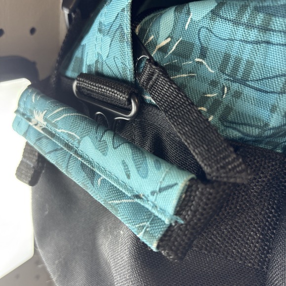 LL Bean Teal Floral Heavy Duty Travel Weekender Adventure Duffle Bag-Medium